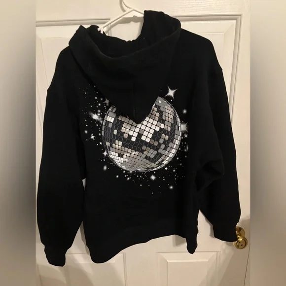 Wild Fable Black Disco Ball Graphic Hoodie XXS NWT - Picture 2 of 5